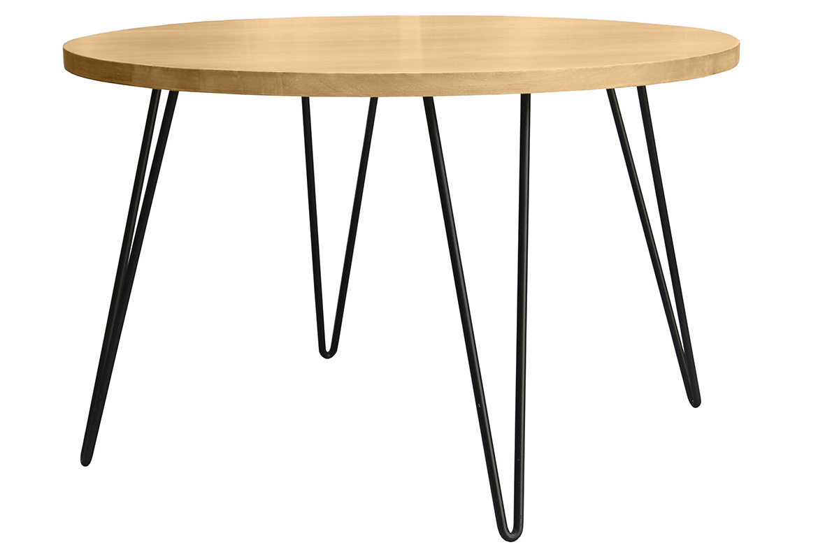 Table � manger ronde en bois manguier massif D116 cm VIBES