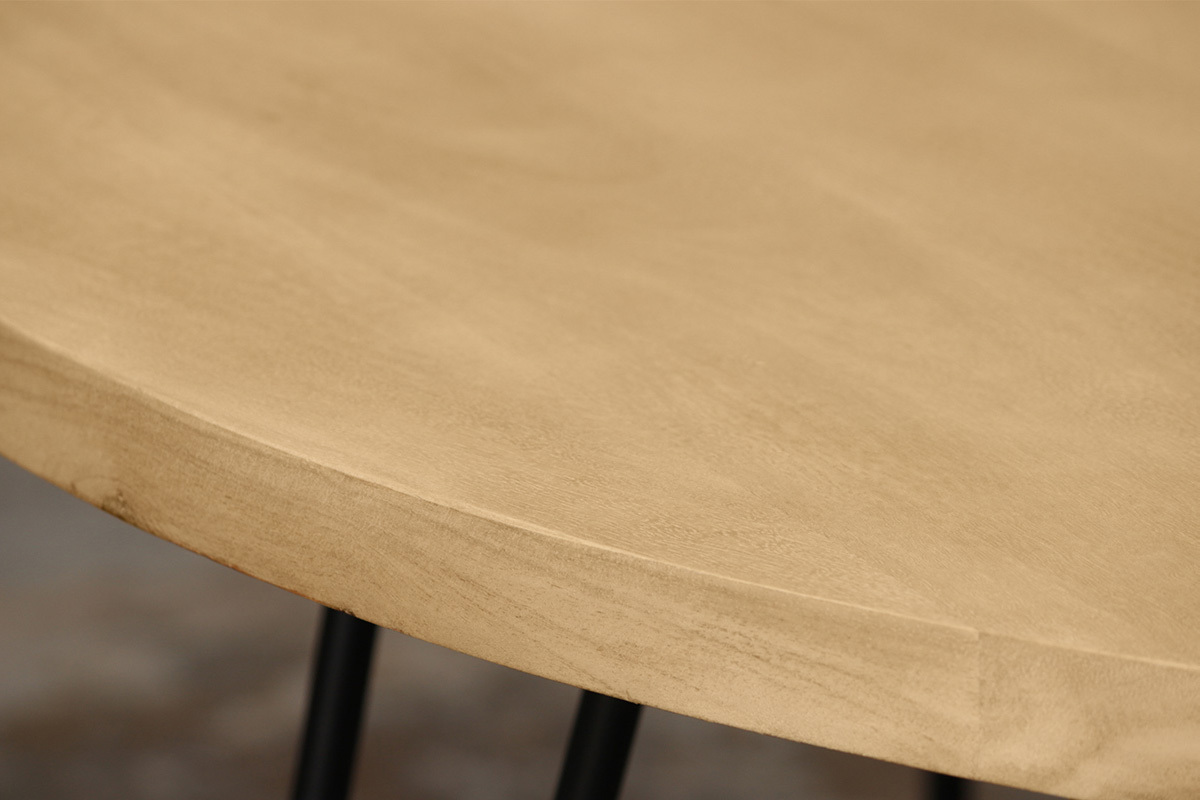 Table � manger ronde en bois manguier massif D116 cm VIBES