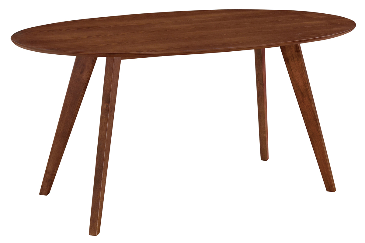 Table � manger vintage ovale en bois fonc� L160 cm MARIK