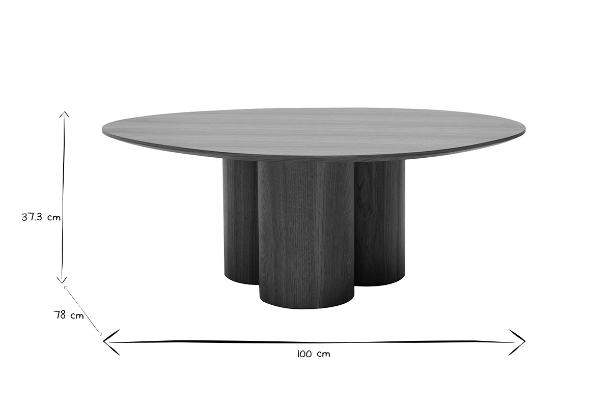 Table basse design bois fonc� noyer L100 cm HOLLEN