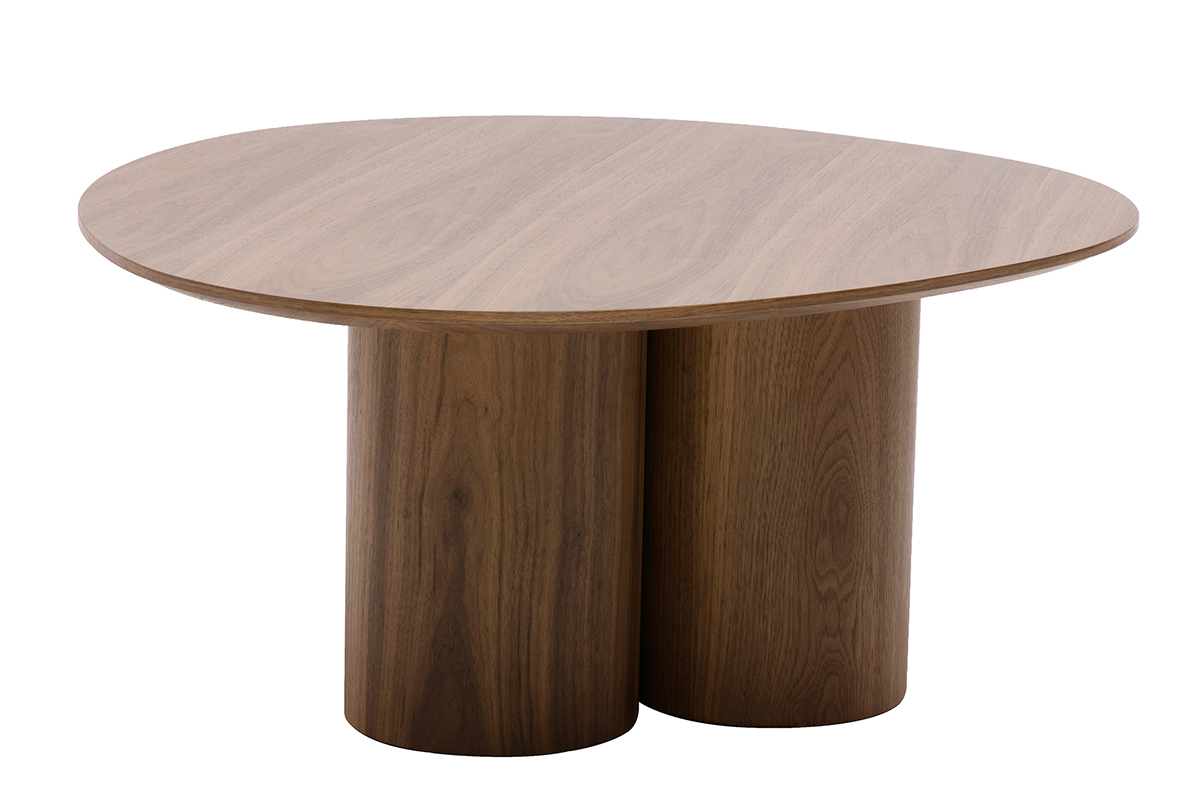 Table basse design bois fonc� noyer L100 cm HOLLEN