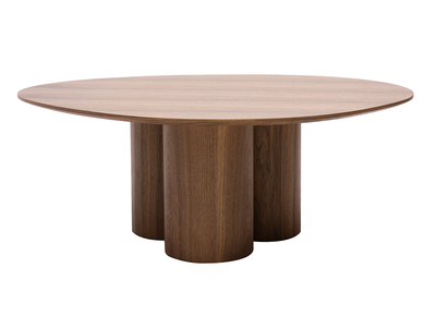 Table basse design bois fonc&eacute; noyer L100 cm HOLLEN