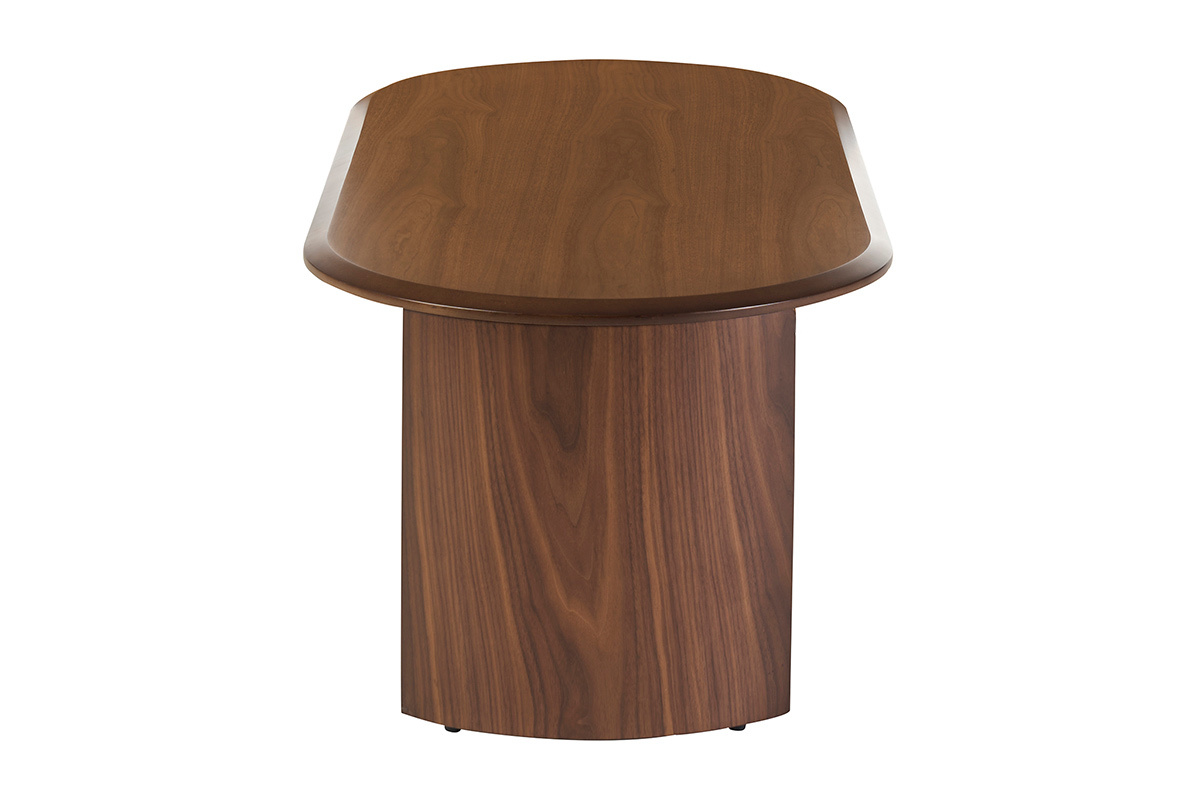 Table basse design ovale en bois fonc� noyer L120 cm ASSA
