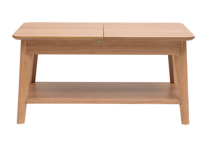 Table basse extensible rectangulaire en bois clair L90-120 cm VILI