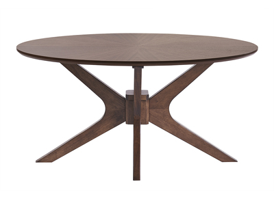 Table basse ovale bois fonc&eacute; noyer L90 cm DIELLI