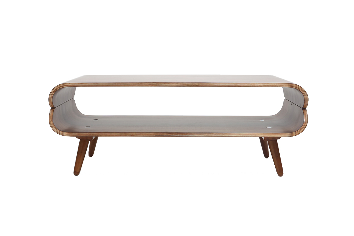 Table basse rectangulaire vintage bois fonc� noyer L118 cm TAKLA
