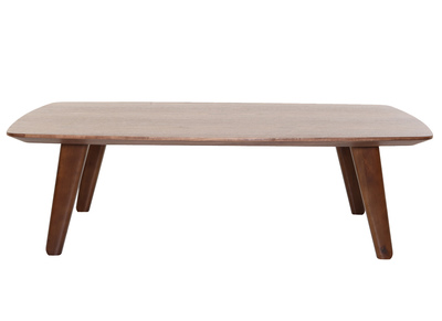 Table basse rectangulaire vintage bois fonc&eacute; noyer L120cm FIFTIES