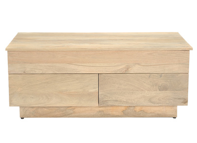 Table basse relevable rectangulaire bois clair manguier massif L102 cm NEXO