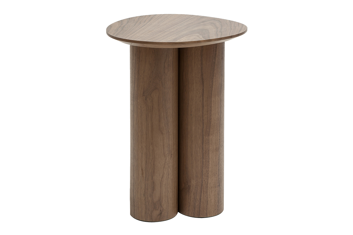Table d'appoint design bois fonc� noyer L44 cm HOLLEN