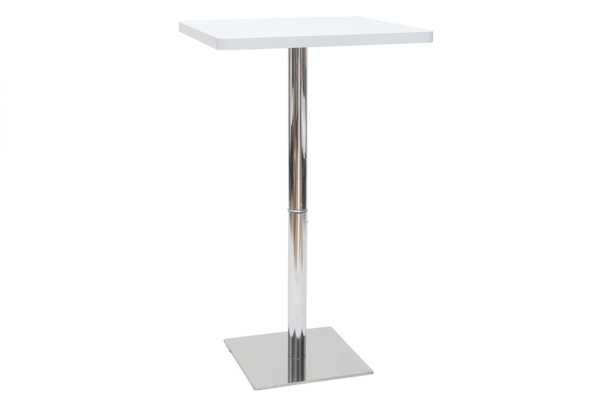 Table de bar carr�e blanche JACK