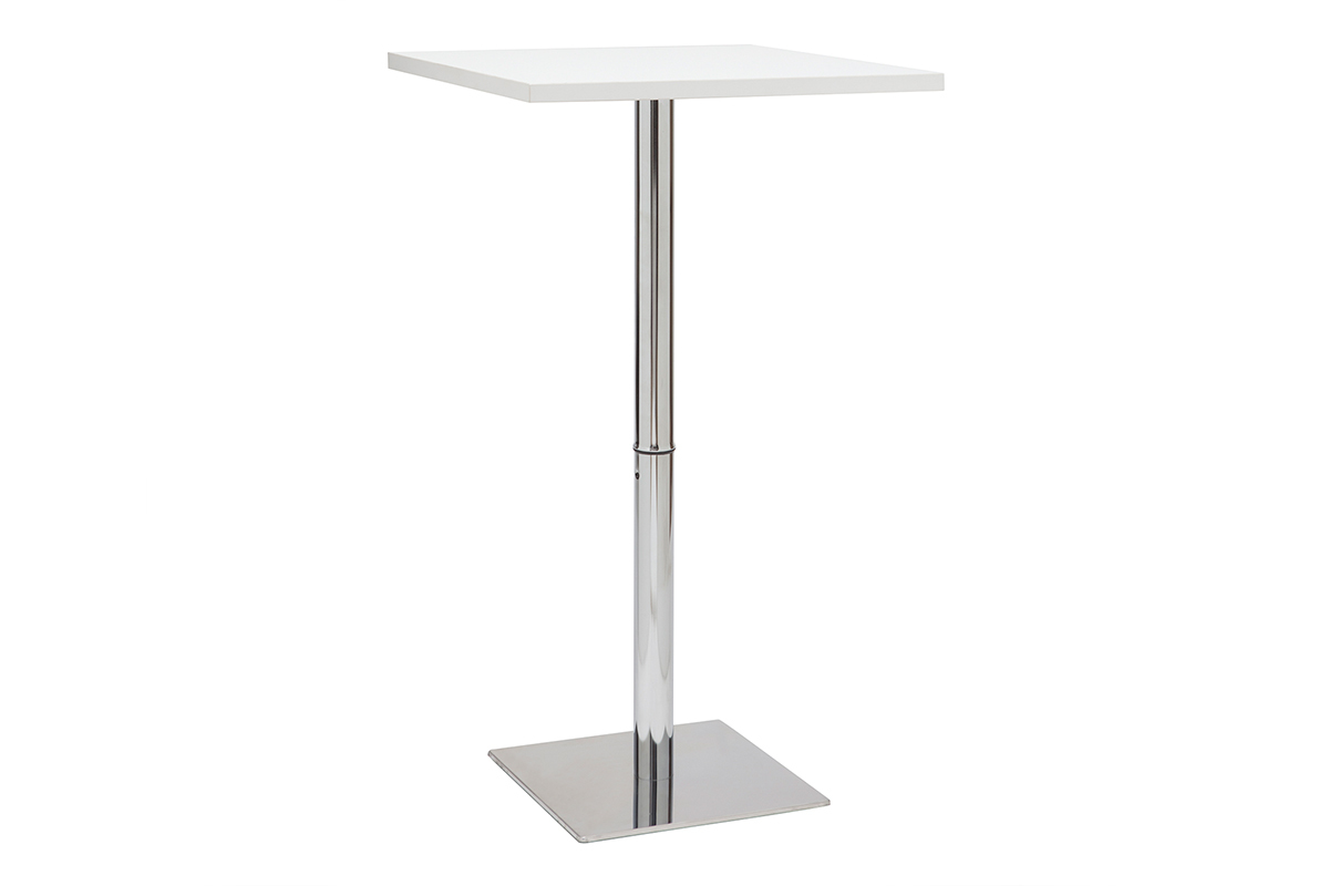 Table de bar design carr�e blanche L60 cm JACK
