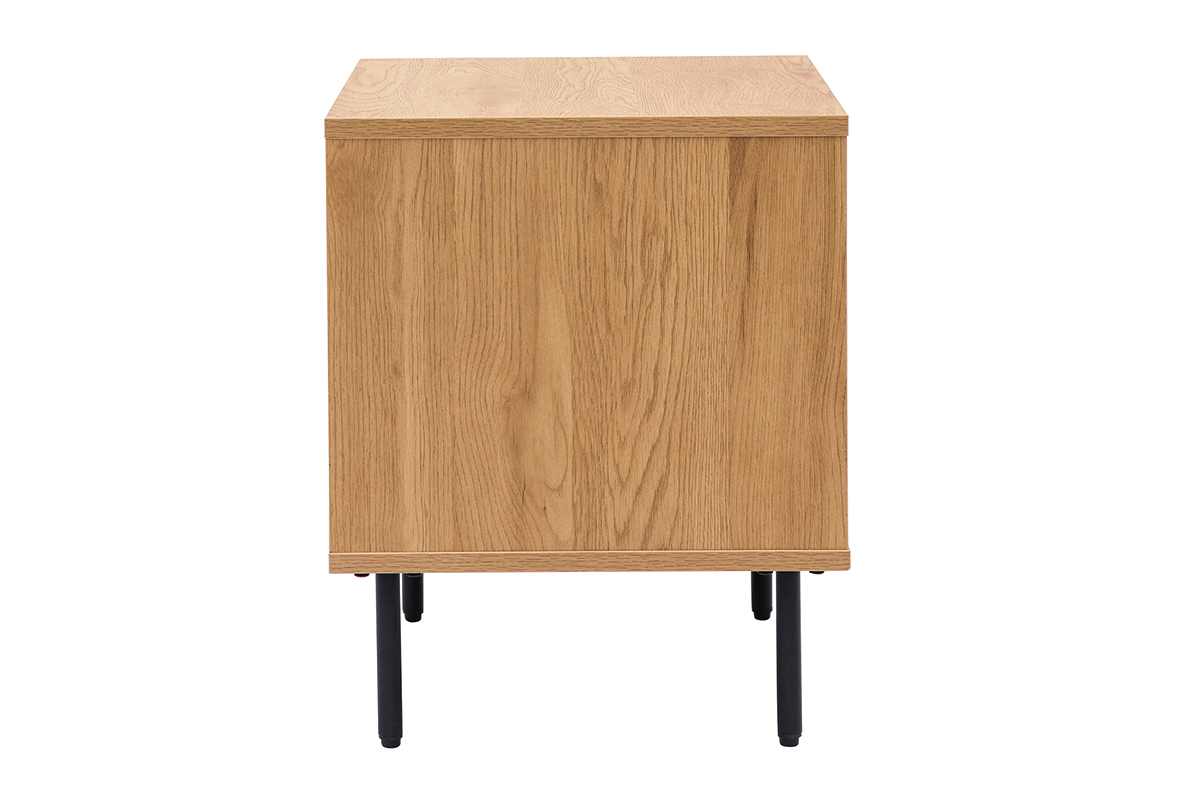 Table de chevet avec rangements 2 tiroirs finition bois clair ch�ne ARAGON