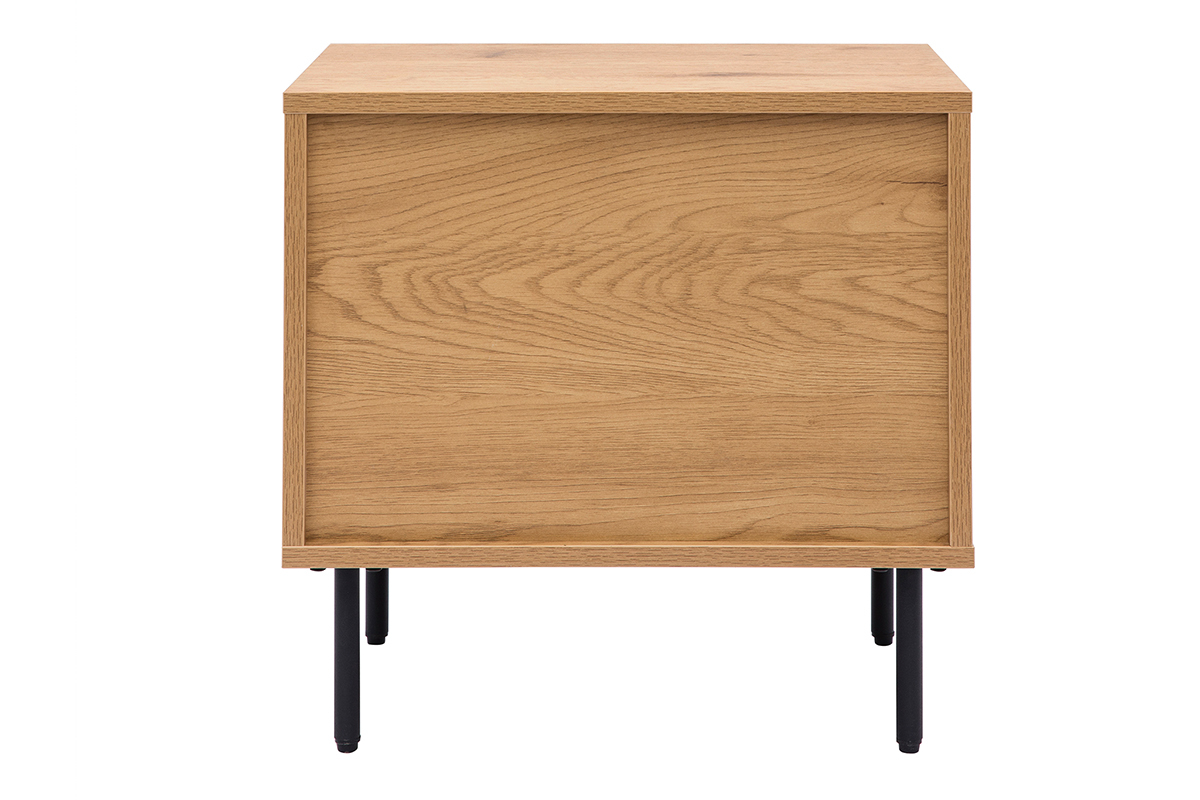 Table de chevet avec rangements 2 tiroirs finition bois clair ch�ne ARAGON