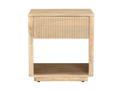 Table de chevet avec tiroir en bois clair manguier massif ALDA