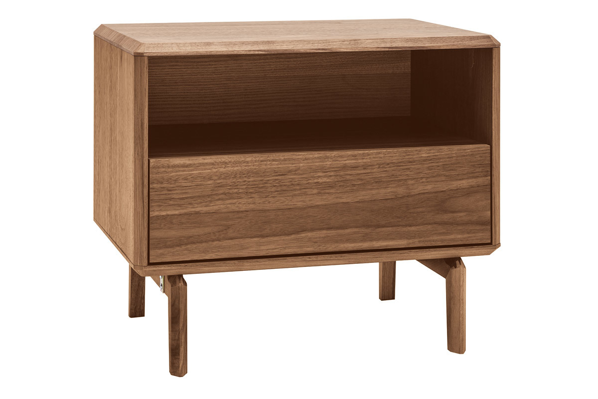 Table de chevet bois fonc� noyer SUVA