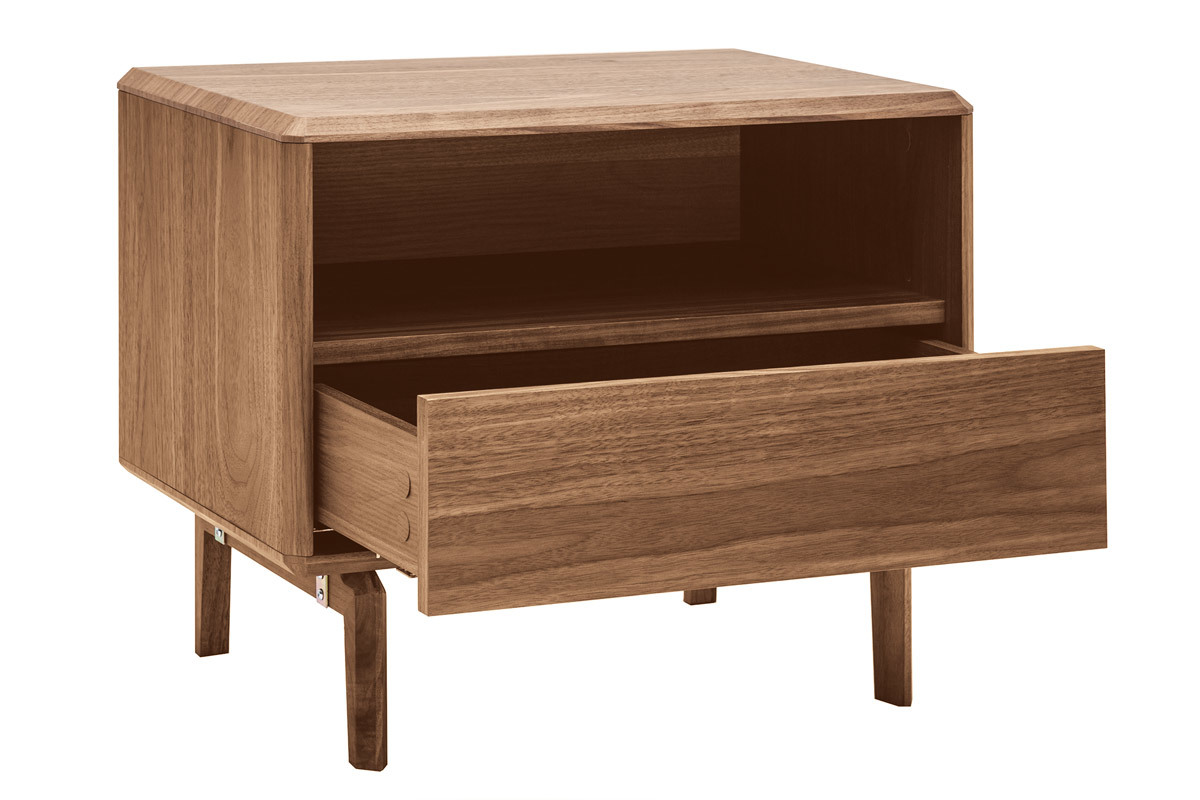 Table de chevet bois fonc� noyer SUVA
