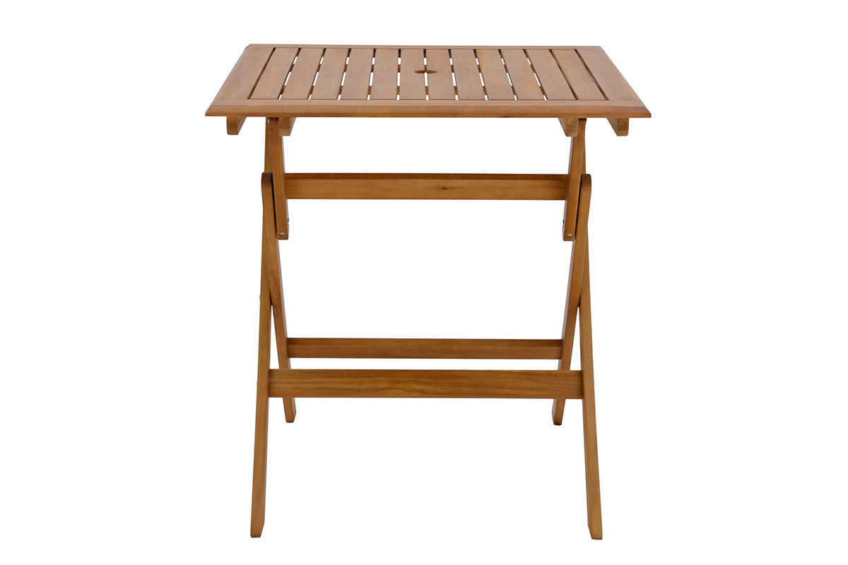 Table de jardin carr�e pliante en bois massif L70 cm FUEGO