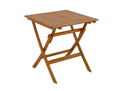 Table de jardin carr&eacute;e pliante en bois massif L70 cm FUEGO