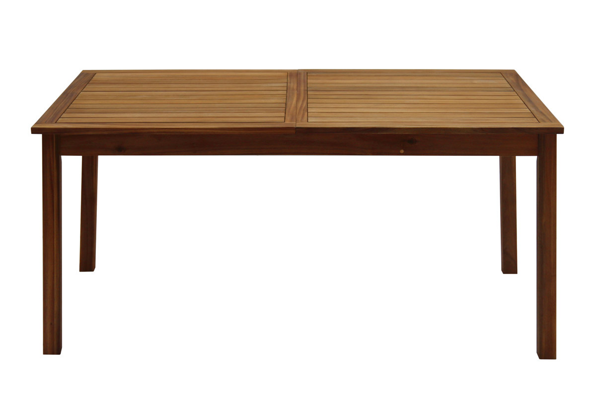 Table de jardin extensible rallonges int�gr�es en bois massif L160-210 cm MAYEL