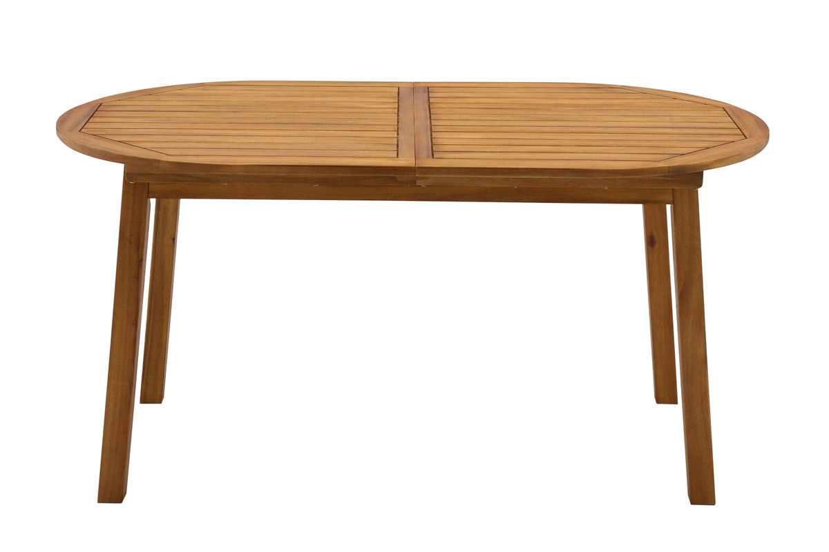 Table de jardin extensible rallonges int�gr�es en bois massif L160-210 cm MAYEL
