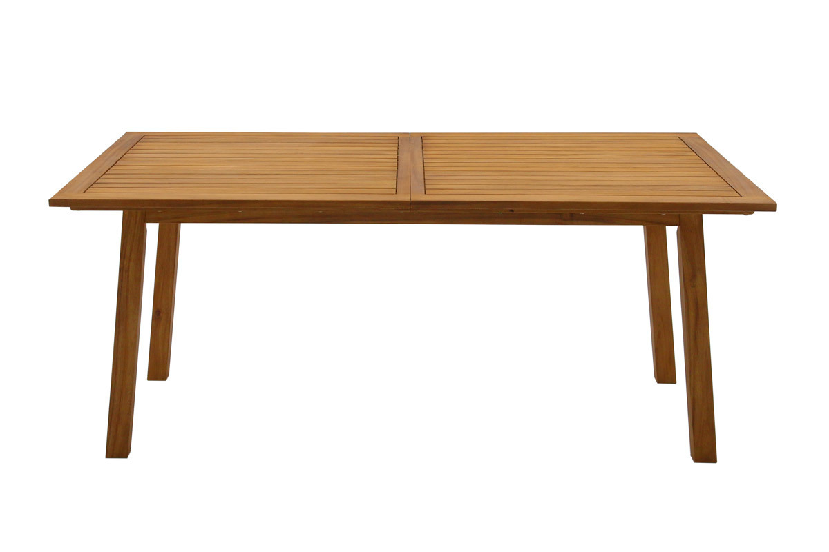 Table de jardin extensible rallonges int�gr�es en bois massif L180-240 cm MAYEL