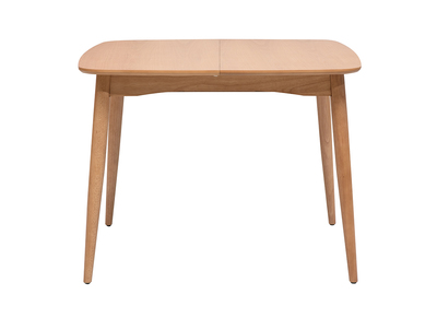 Table extensible rallonges int&eacute;gr&eacute;es carr&eacute;e en bois clair ch&ecirc;ne L100-140 cm HELMA
