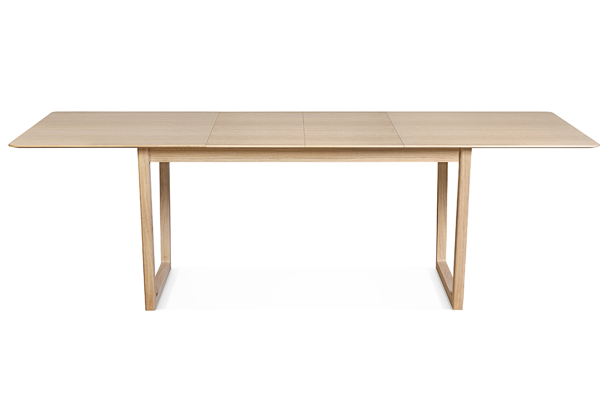 Table extensible rallonges int�gr�es rectangulaire bois clair ch�ne L160-240 cm LAHO