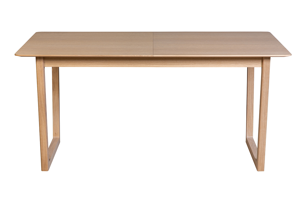 Table extensible rallonges int�gr�es rectangulaire bois clair ch�ne L160-240 cm LAHO