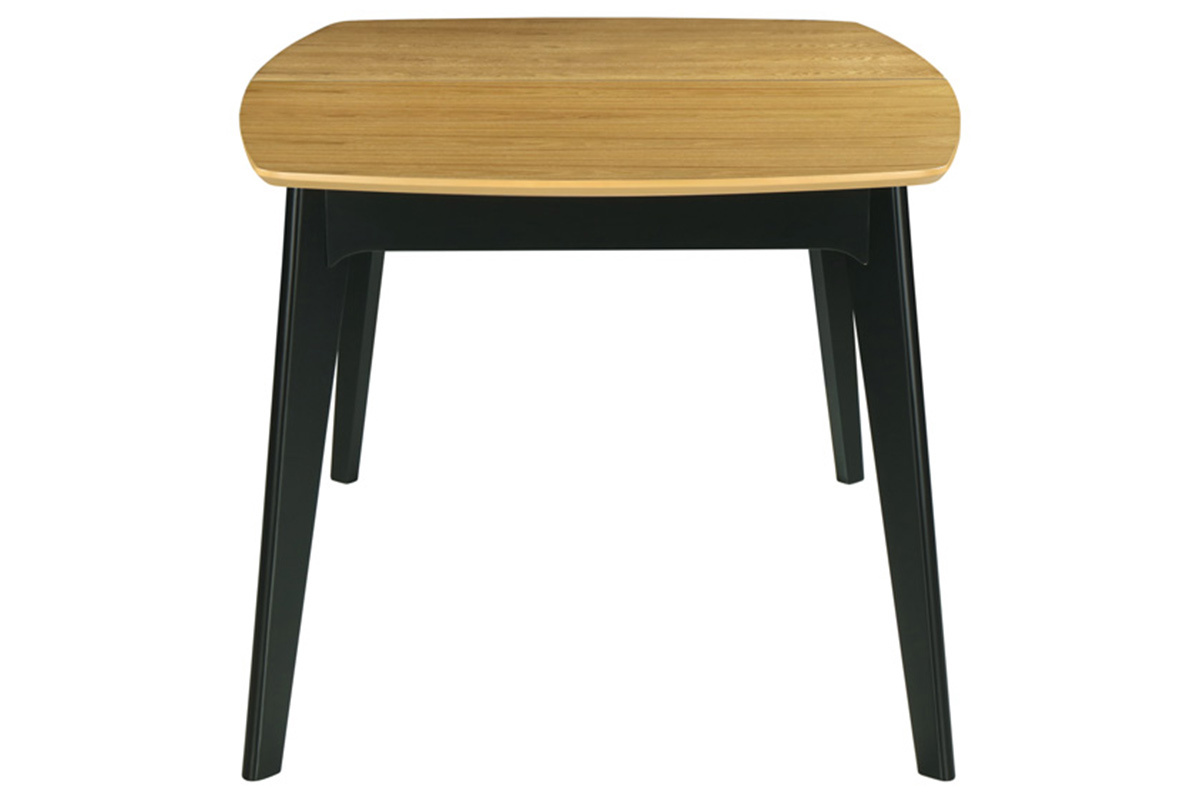 Table extensible rallonges int�gr�es rectangulaire bois et noir L140-180 cm MEENA
