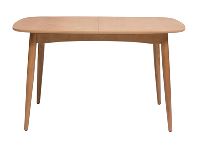 Table extensible rallonges int&eacute;gr&eacute;es rectangulaire en bois clair ch&ecirc;ne L130-160 cm HELMA