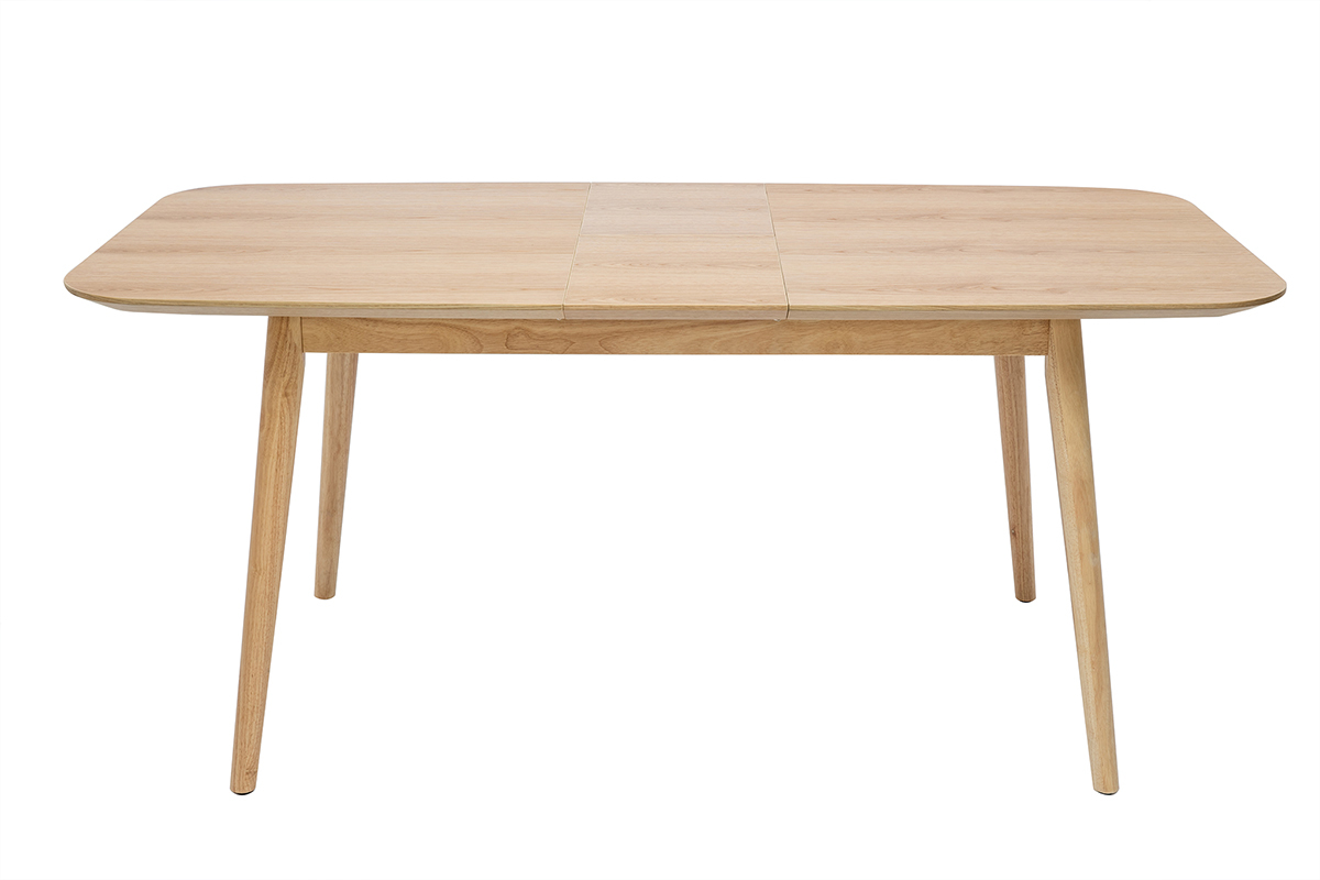 Table extensible rallonges int�gr�es rectangulaire en bois clair ch�ne L140-170 cm ANK
