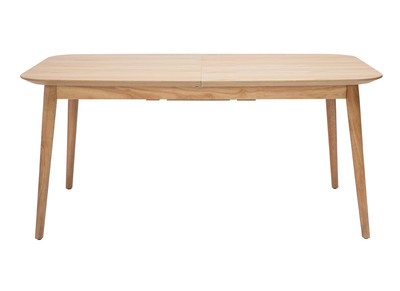 Table extensible rallonges int&eacute;gr&eacute;es rectangulaire en bois clair ch&ecirc;ne L160-210 cm ANK