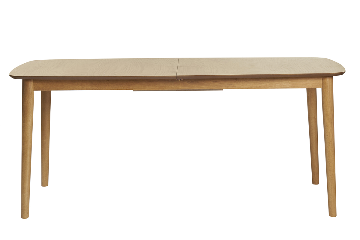 Table extensible rallonges int�gr�es rectangulaire en bois clair ch�ne L180-220 cm EGO