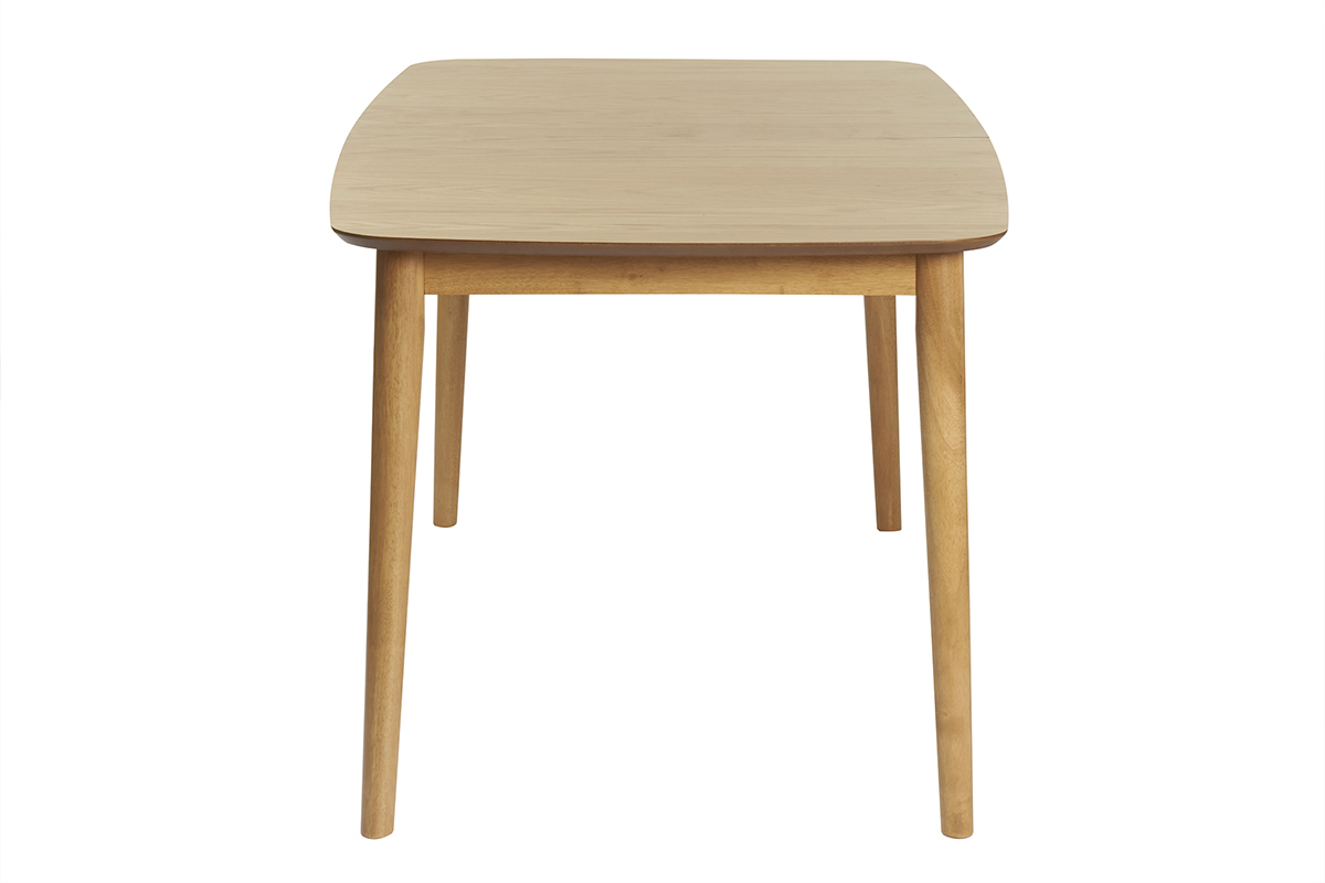 Table extensible rallonges int�gr�es rectangulaire en bois clair ch�ne L180-220 cm EGO