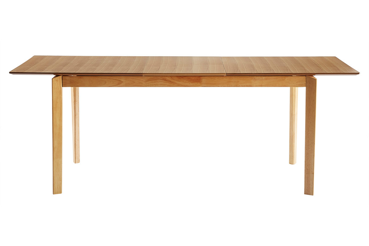 Table extensible rallonges int�gr�es rectangulaire en bois clair fr�ne L160-210 cm BONAVISTA