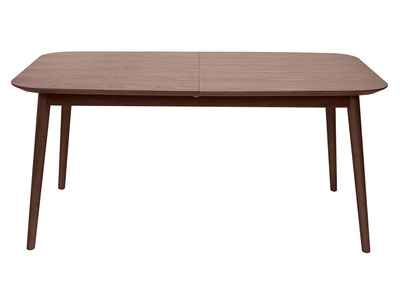 Table extensible rallonges int&eacute;gr&eacute;es rectangulaire en bois fonc&eacute; noyer L160-210 cm ANK