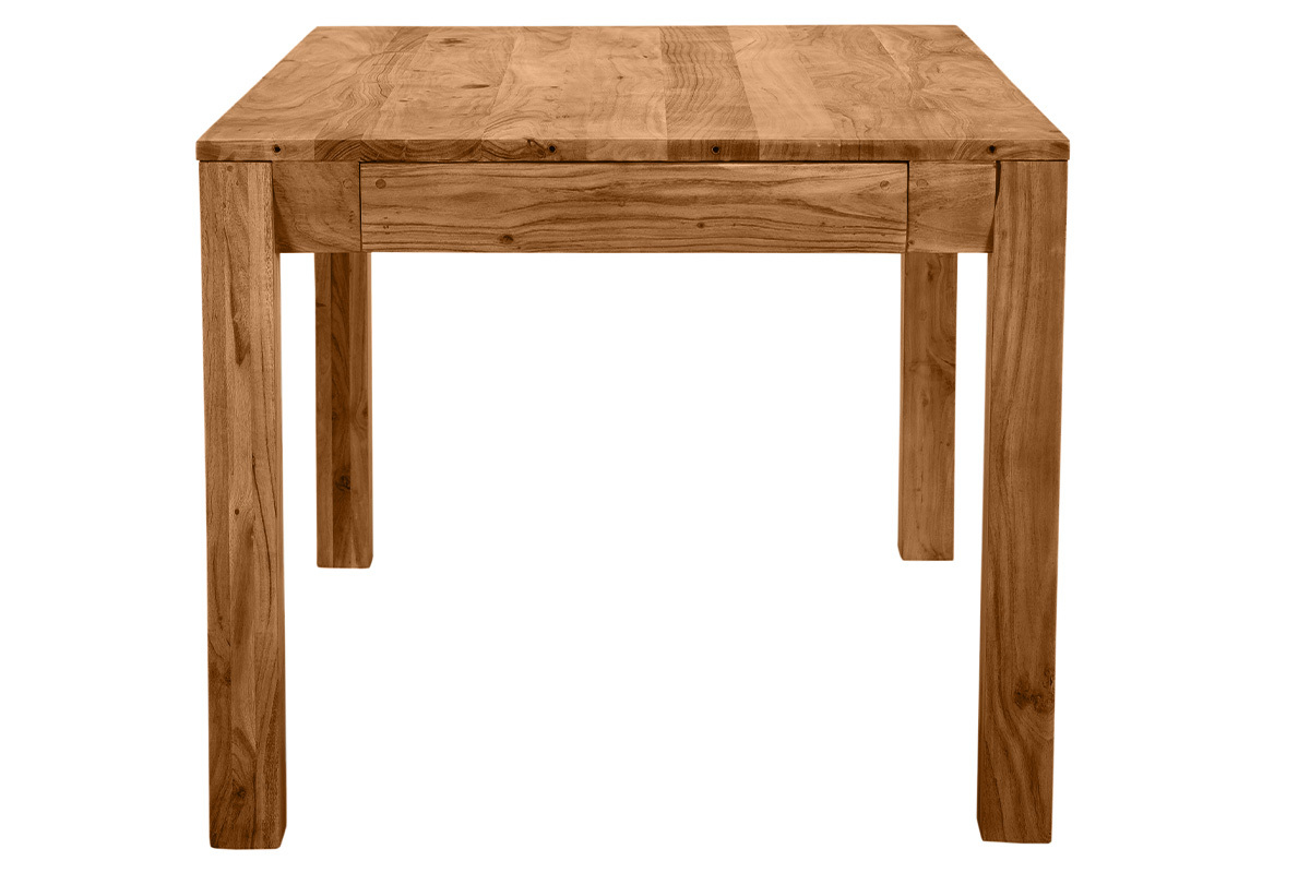 Table extensible rallonges int�gr�es rectangulaire en bois massif L120-210 cm BALTO