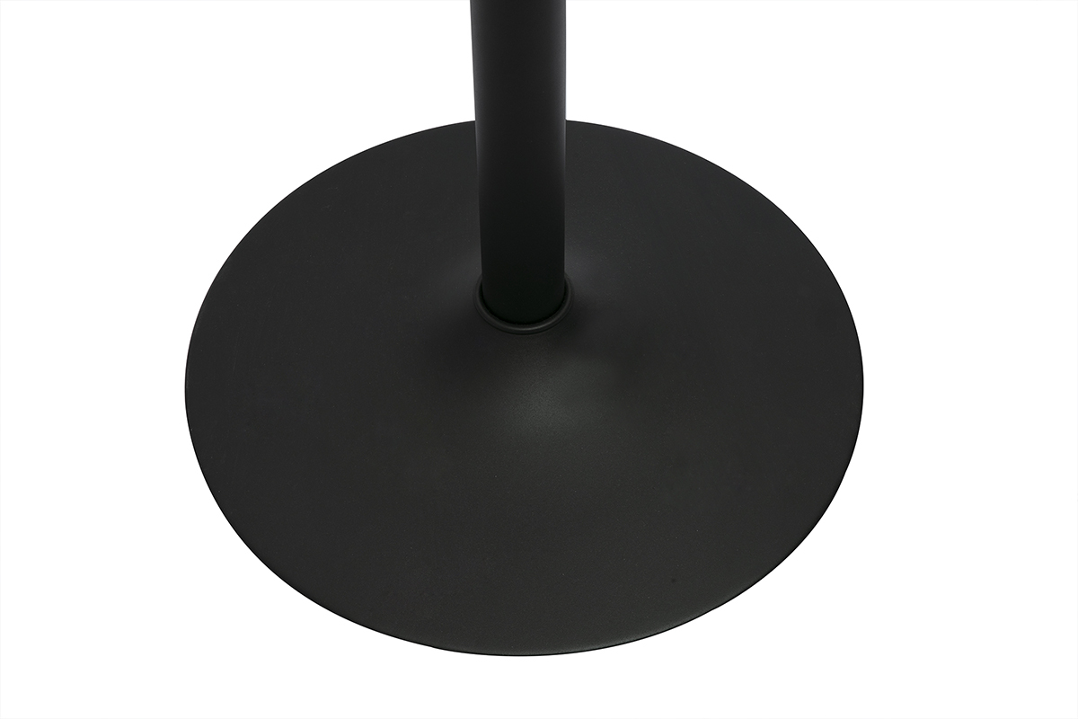 Table haute design ronde blanche et m�tal noir D60 cm CALISTA