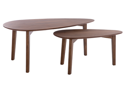 Tables basses gigognes scandinaves bois fonc&eacute; noyer (lot de 2) ARTIK