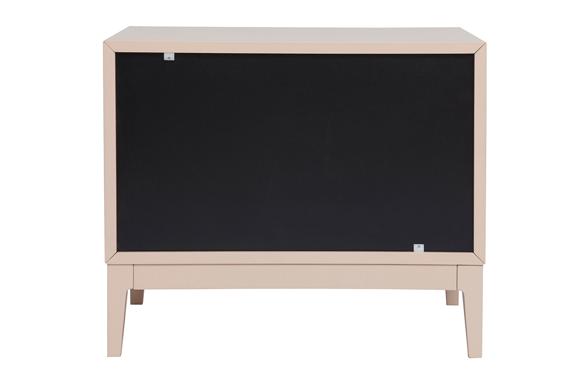 Tables de chevet rose et m�tal dor� avec rangements (lot de 2) GIANA