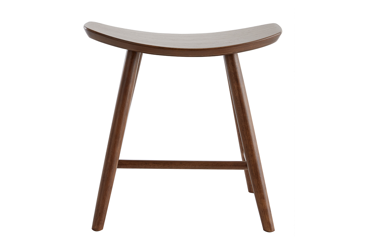 Tabouret bas bois fonc� H46.5 DEMORY