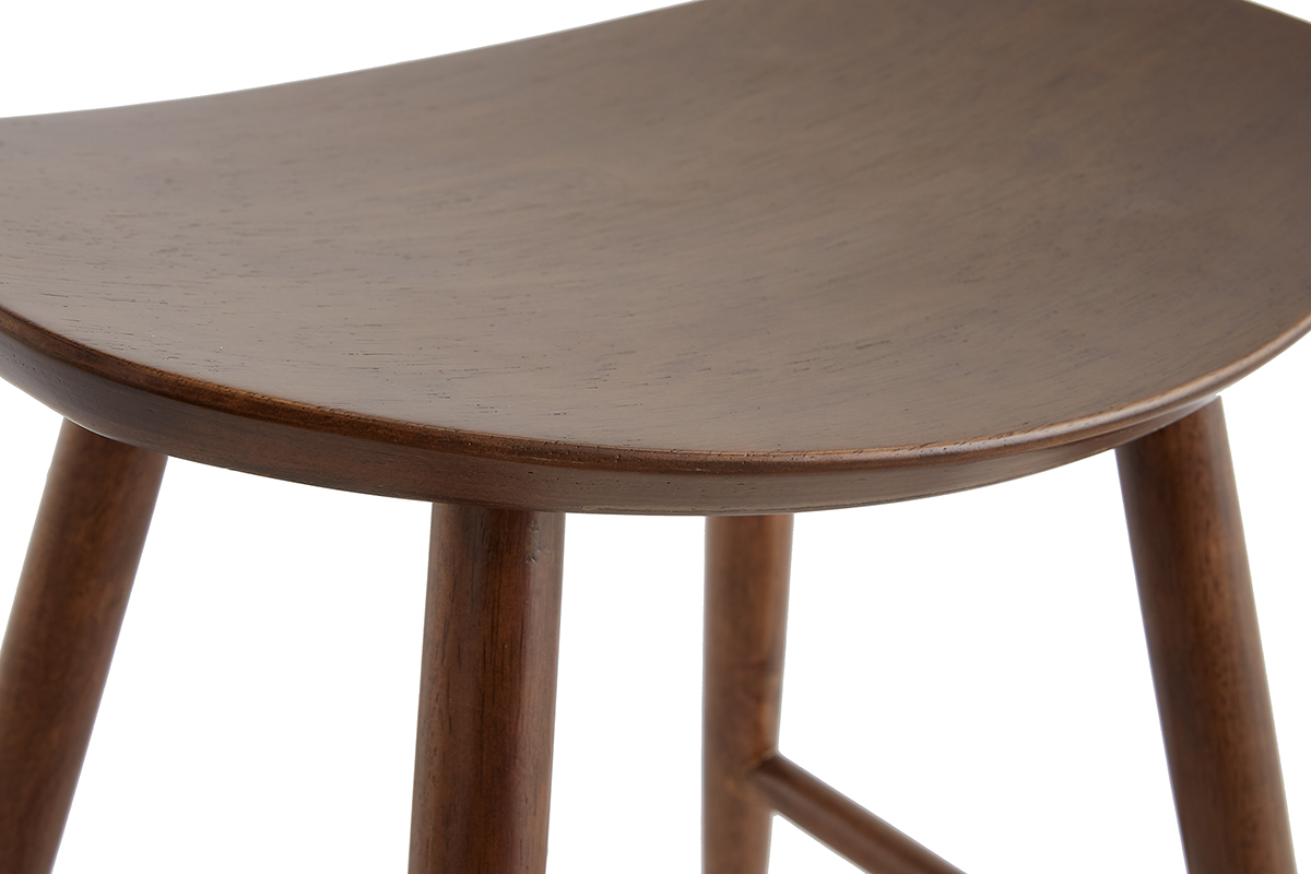 Tabouret bas bois fonc� H46.5 DEMORY