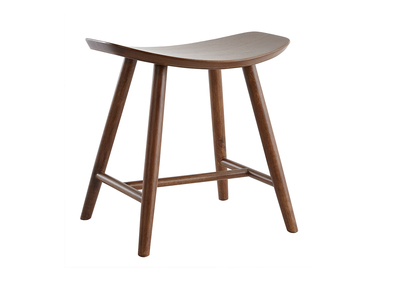 Tabouret bas bois fonc&eacute; H46.5 DEMORY