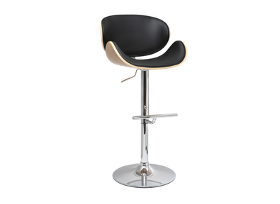 Tabouret de bar design noir et bois clair WALNUT
