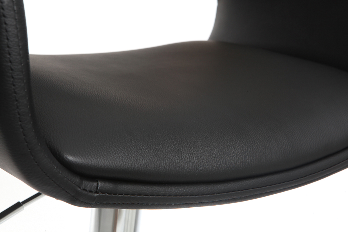 Tabouret de bar design polyur�thane noir et bois clair RAY