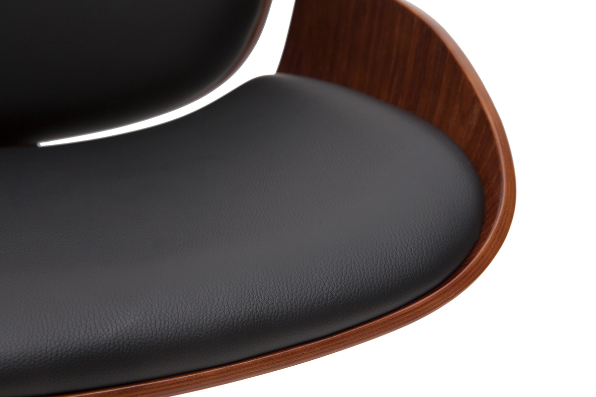 Tabouret de bar relevable noir et bois fonc� VESPER
