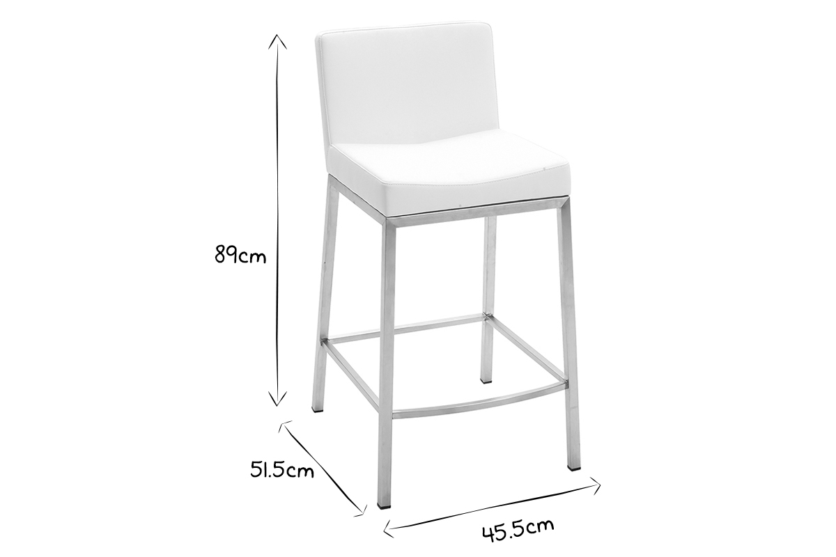 Tabouret design gris H66 cm (lot de 2) EPSILON