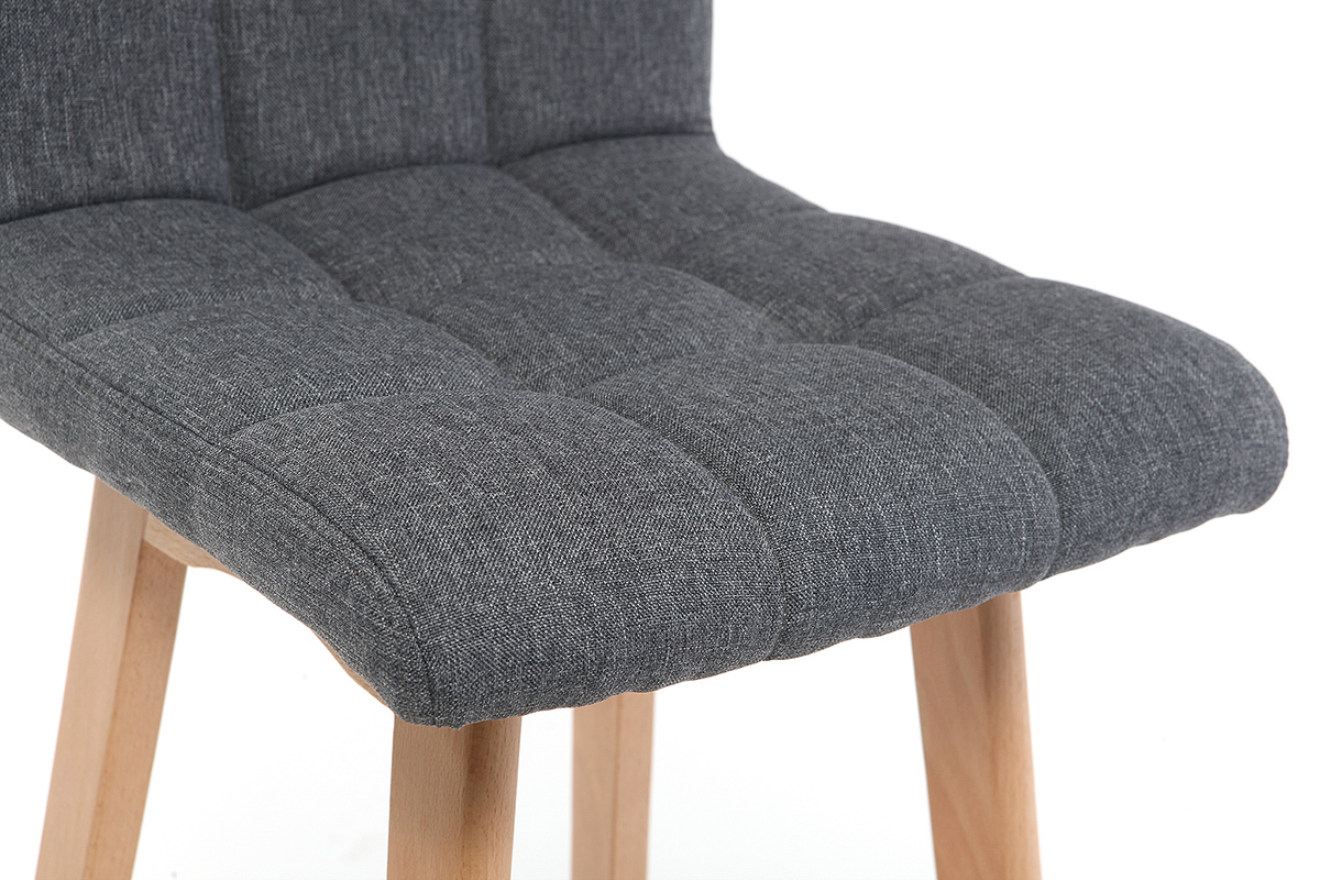 Tabourets de bar bois et gris fonc� H65 cm (lot de 2) KLARIS