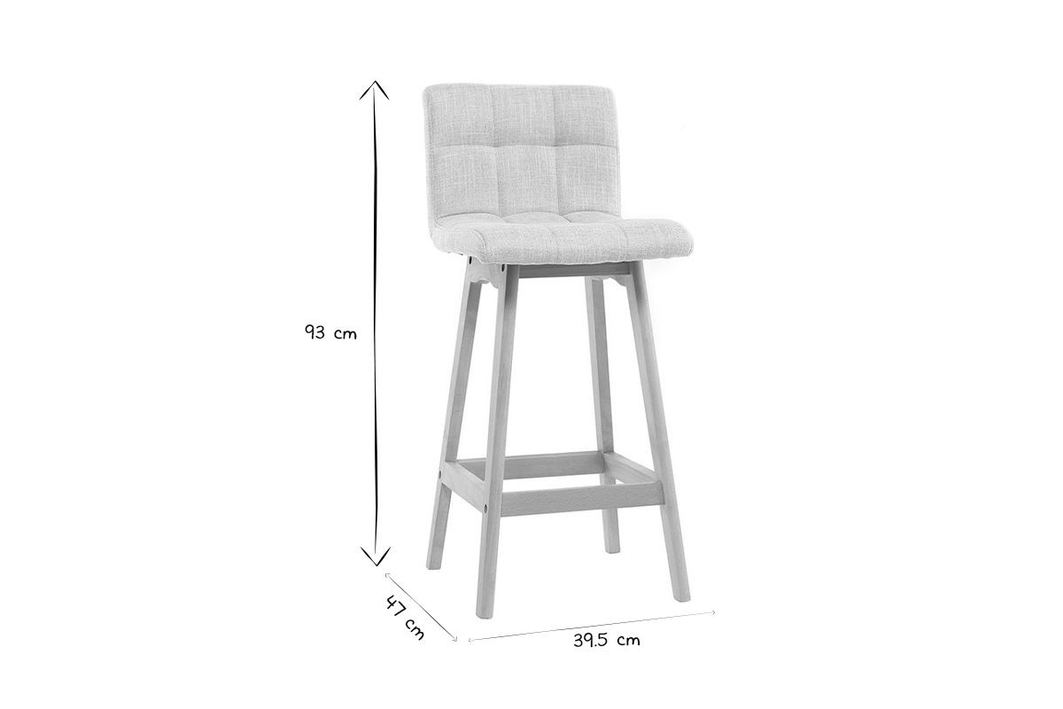 Tabourets de bar bois et gris fonc� H65 cm (lot de 2) KLARIS