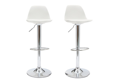Tabourets de bar design blancs (lot de 2) STEEVY